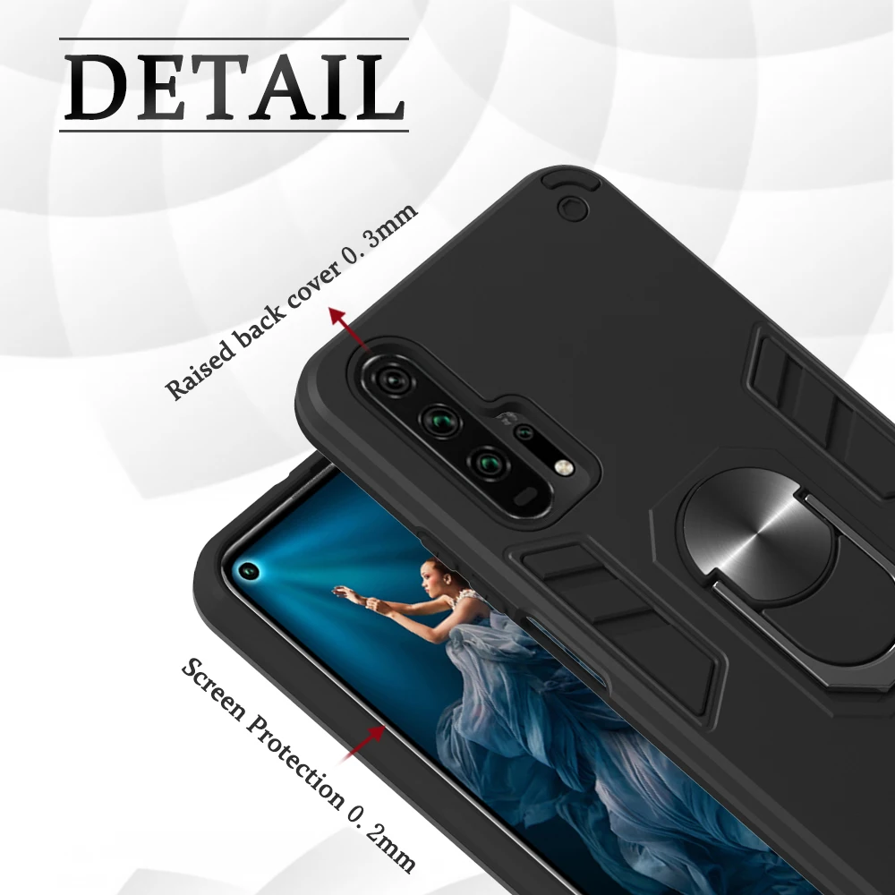 Magnetic Shockproof Hard PC Pelindung untuk Hoesje Huawei Honor 20 Setengah Dibungkus Kasus S Csse Huawei Tritone Kehormatan 20S Nova 5T