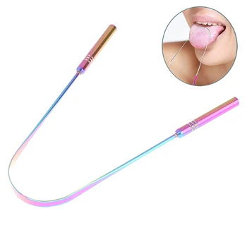 

1pcs Fresh Breath Cleaning Coated TongueToothbrush Dental Oral Hygiene Care Tools Stainless Steel Tongue Scraper Cleaner