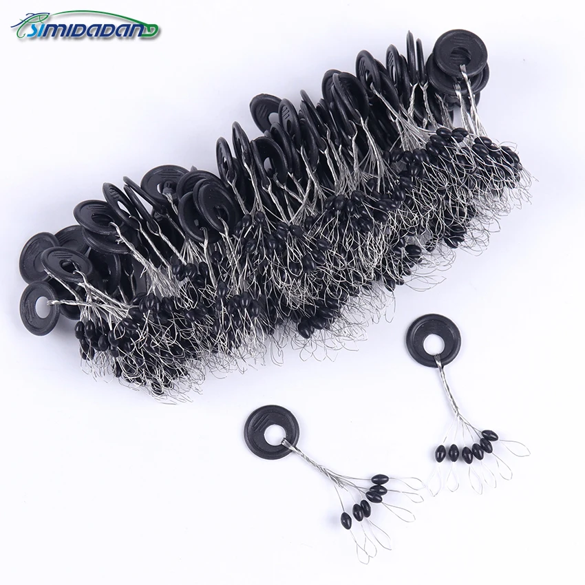 60PCS/10 Group S M L Black Rubber Oval Stopper Float Fishing Bobber Float For Sea Carp Fly Fishing Accessories
