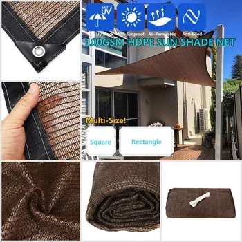 

2x3/4/5m Tent Sunshade Anit-UV Garden Camping Portable Sun Shade With 5m Rope