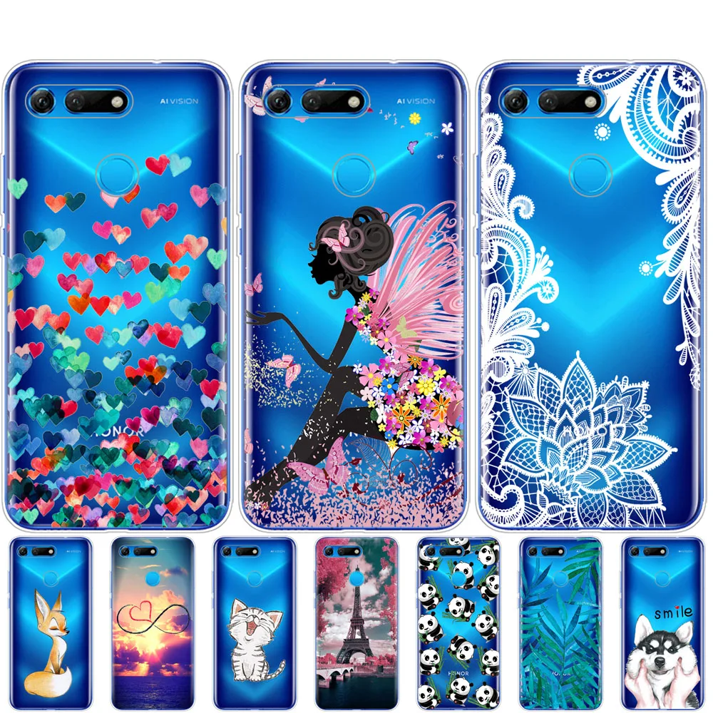 

case for Huawei Honor View 20 V20 Case TPU Funda Soft Silicone Cover For Honor V20 Capa cartoon animal