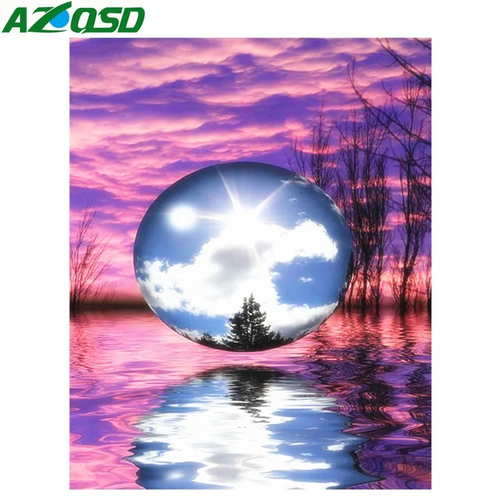 AZQSD Бриллиантовая мозаика пейзаж Алмазная картина водяная Вышивка крестом