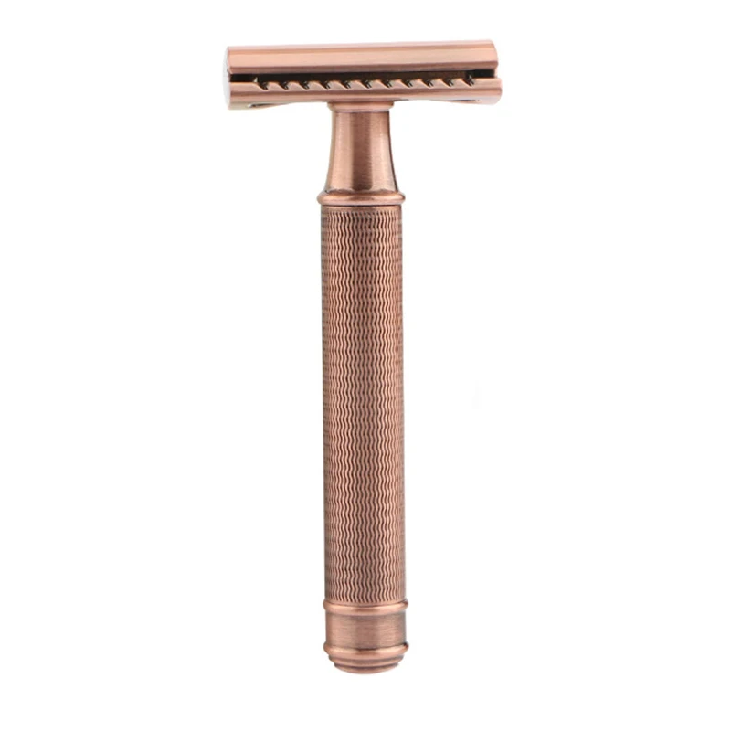 1Pcs Rose Gold Shaving Double Edged Safety Razor Classic Metal Handle