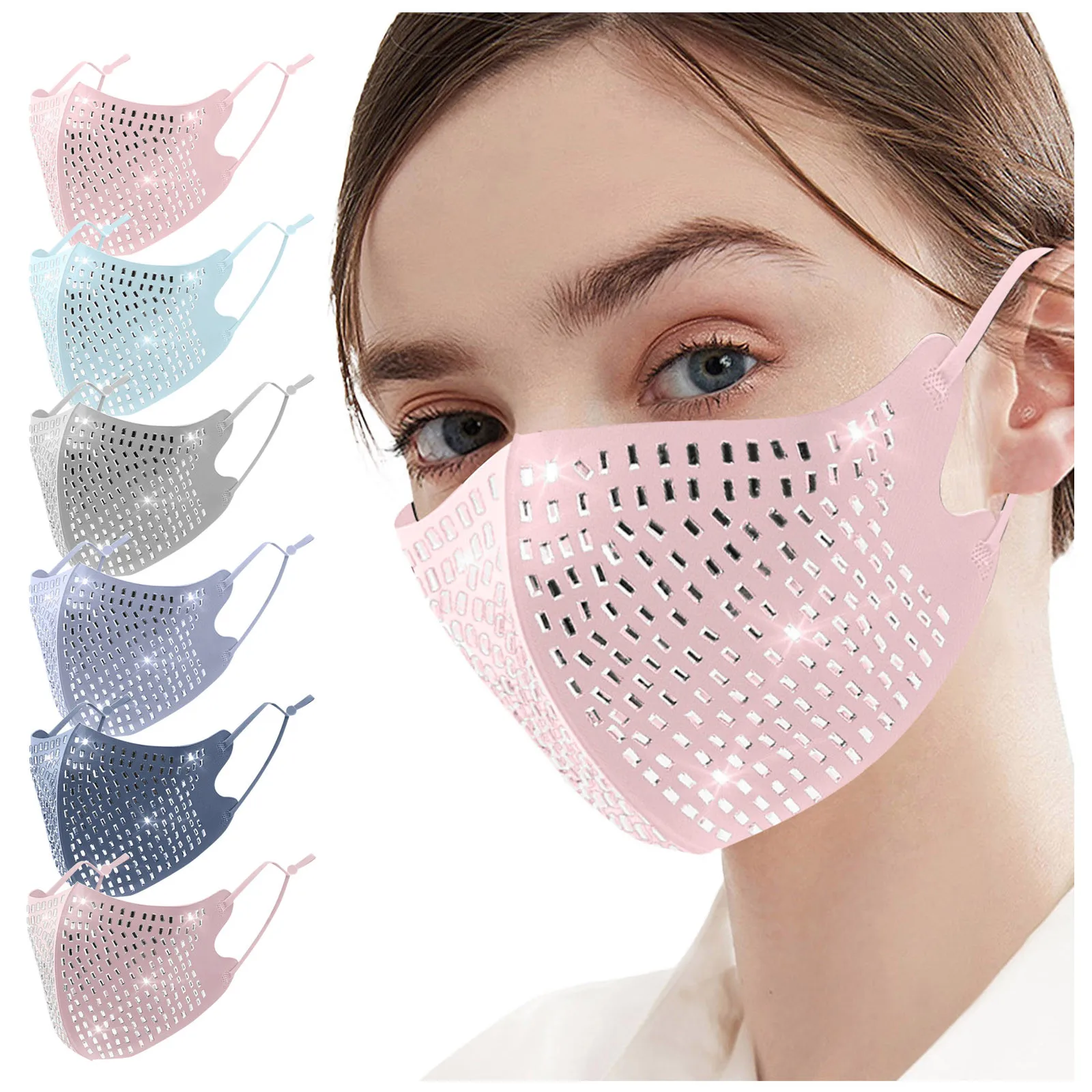 1pc Masque Diamond Reusable Mouth Face Mask Covers Fashion Mouths Adult