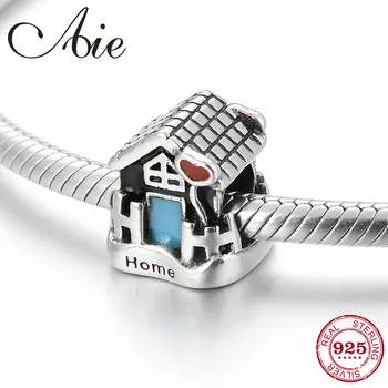 

Genuine 925 Sterling Silver Family small Home beads For jewelry making Fit Original European Charm Bracelets