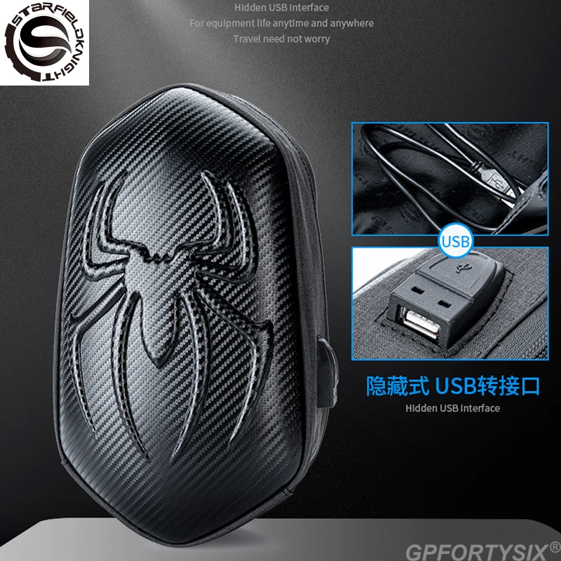 Функциональная 3D сумка через плечо из углеродного волокна для мотоцикла с usb