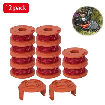 

12 Pack Replacement Spool String Trimmer Line 10 Pack Spool And 2 Cap Lawn Mower Accessories For WORX