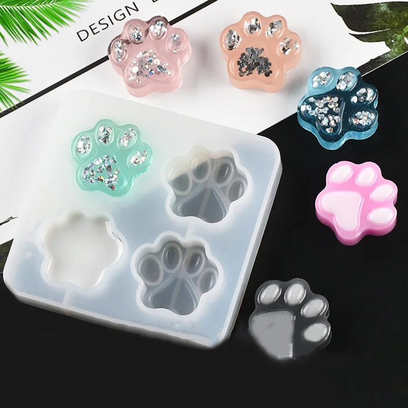 Pata de Gato molde de silicona bricolaje joyería hecha a mano de resina UV molde de epoxi de