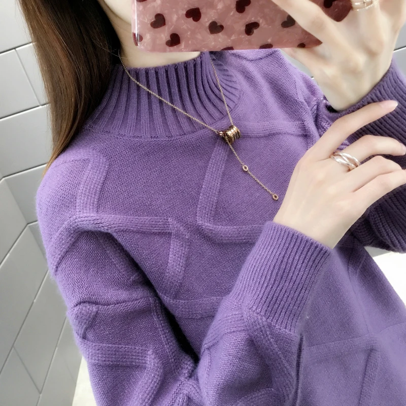 9318 new women's half high collar pullover, autumn and winter, new sweater, 50-2f, 3 rows, 3 shelves