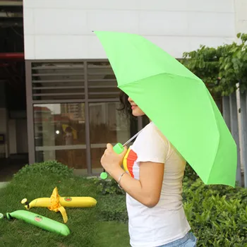 

Funny Long-Handle Umbrella Banana Shape Umbrella Novel Folding Compact UV Sun Umbrella Windproof Style