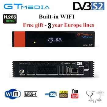 

DVB-S2 FTA Gtmedia V8 NOVA Satellite TV Receiver Built-in wifi Freesat V8 with Free Europe Cline for 3 years gt media v8 nova