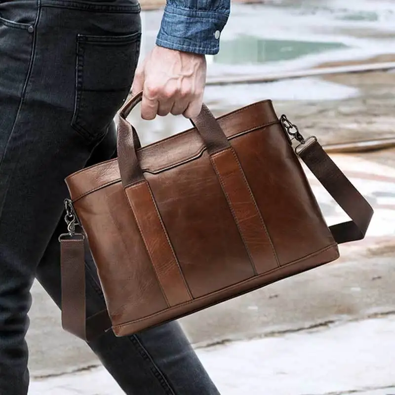 

Mva Men's Briefcase Bag For Men Computer Bags 14 Men Genuine Leather Messenger Bags Men Leather Laptop Bags Business Briefcases