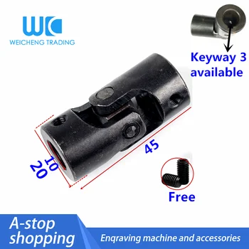 

1pc 10*20*45 Keyway 3 Universal Joint Shaft Coupling Motor Connector DIY Steering U-joint
