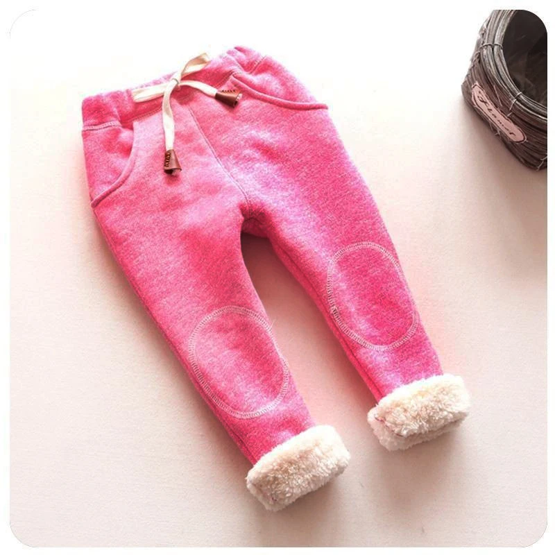 pink2 Bibicola зима теплая бархатная Штаны однотонные детские штаны шаровары для малышей для маленьких мальчиков и девочек спортивные штаны - Цвет: pink2