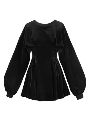 Ruibbit новые осенние Зимние черные сапоги мини Клубное женское платье готика