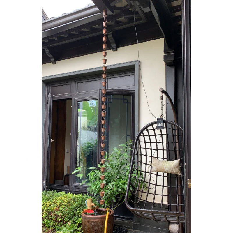 Copper Rain Bell Drainage Chain 2.6m