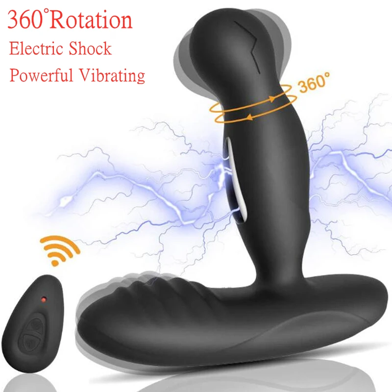 16 Modes Vibrating 3 Mode Rotation Male Prostate Massager Electric Shock Anal Plug Vagina Dildo G Spot Vibrator Sex Toy Buttplug 1