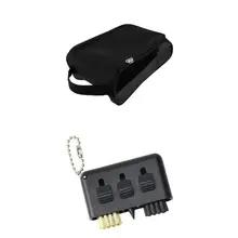 3 в 1 Выдвижной Гольф клуб Чистящая обувь щетка с обувью на молнии чехол