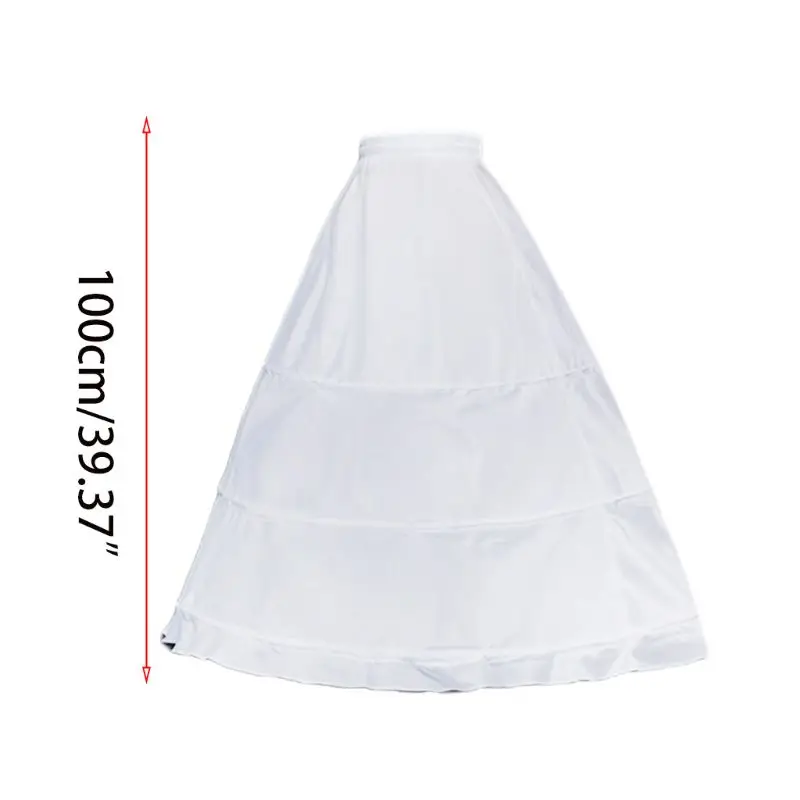 Womens-Single-Layer-3-Hoops-White-Petticoat-Wedding-Gridal-Gown-Dress-Bridal-Crinolines-Drawstring-Waist-A (4)