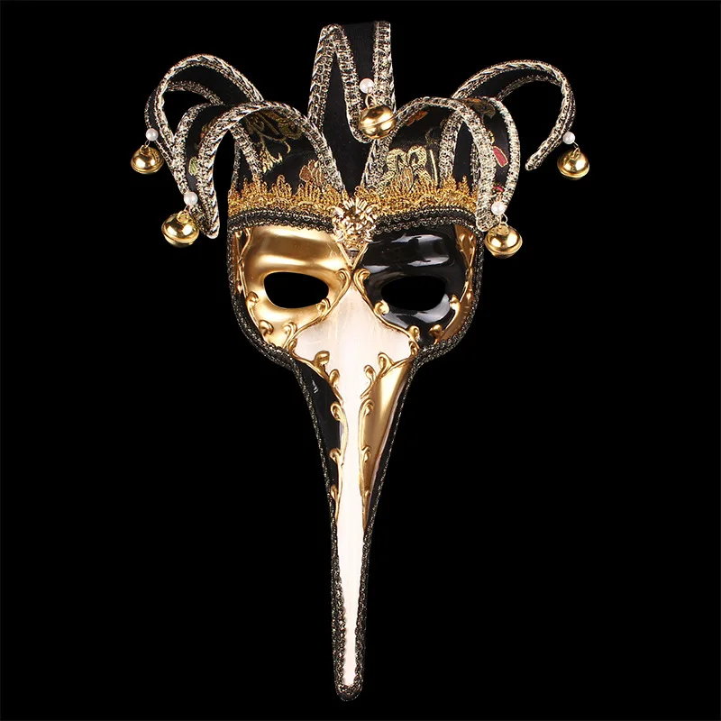

Cross-border for Halloween party long nose half face bell face mask Christmas masquerade mask