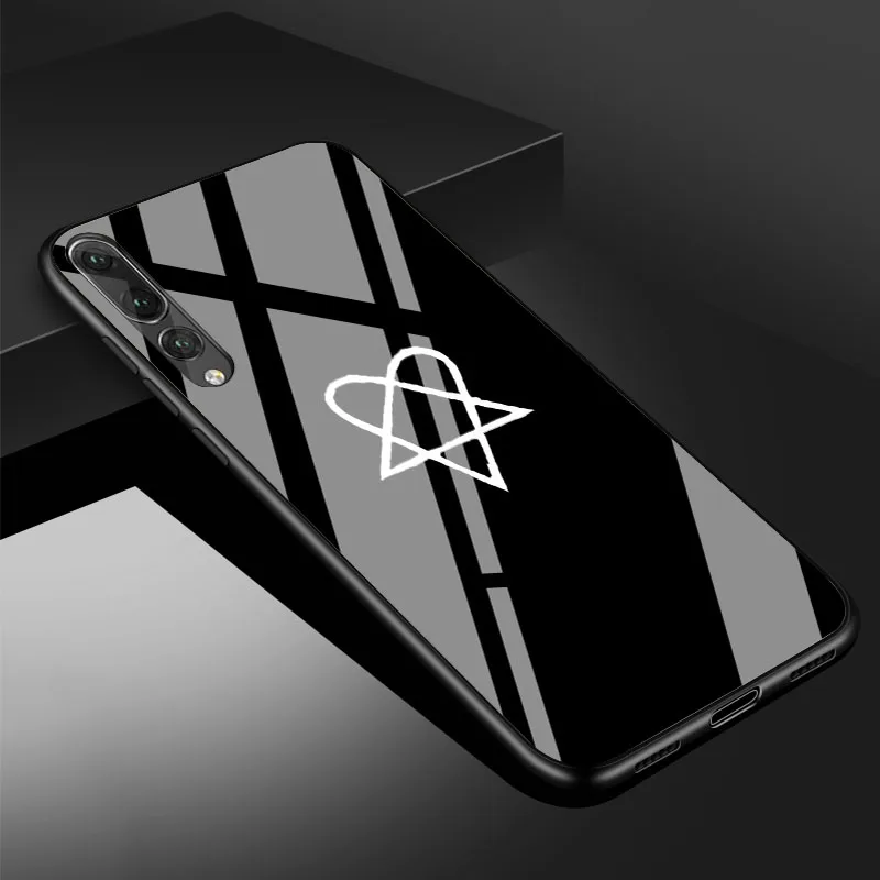 Модный чехол для телефона с логотипом Heartagram из закаленного стекла для huawei P20 P30 lite P20 P30 PRO MATE 20 lite 20 PRO Honor 10