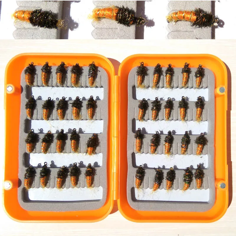 40pcs lure and 1box 40 шт. приманка+ 1 шт. fly коробка для рыболовных приманок новая Fly fising приманка муха рыболовные снасти супер хорошее качество - Цвет: 40pcs lure and 1box
