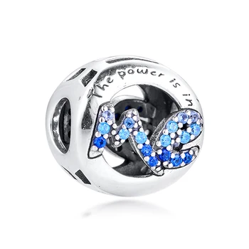 

QANDOCCI Spring 925 Sterling Silver We Can Do Anything Charm Beads Fits Pandora Bracelets for Women DIY Making Fashion Jewelry
