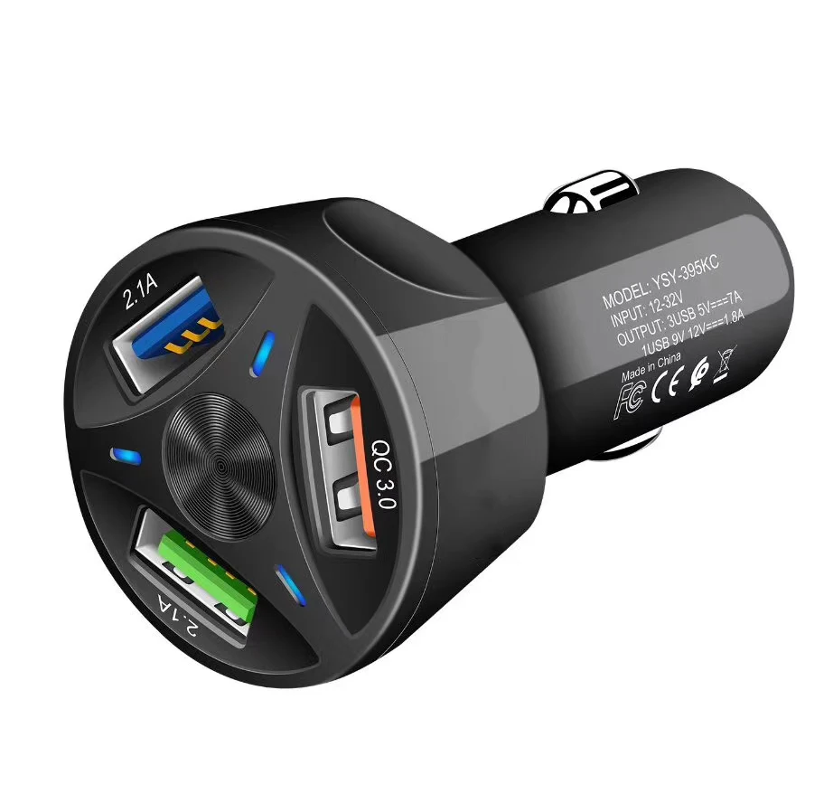 AIXXCO 3 Ports USB Car Charger Quick Charge 3.0 Fast Car Cigarette Lighter For Samsung Huawei Xiaomi iphone Car Charger QC 3.0 double usb car charger