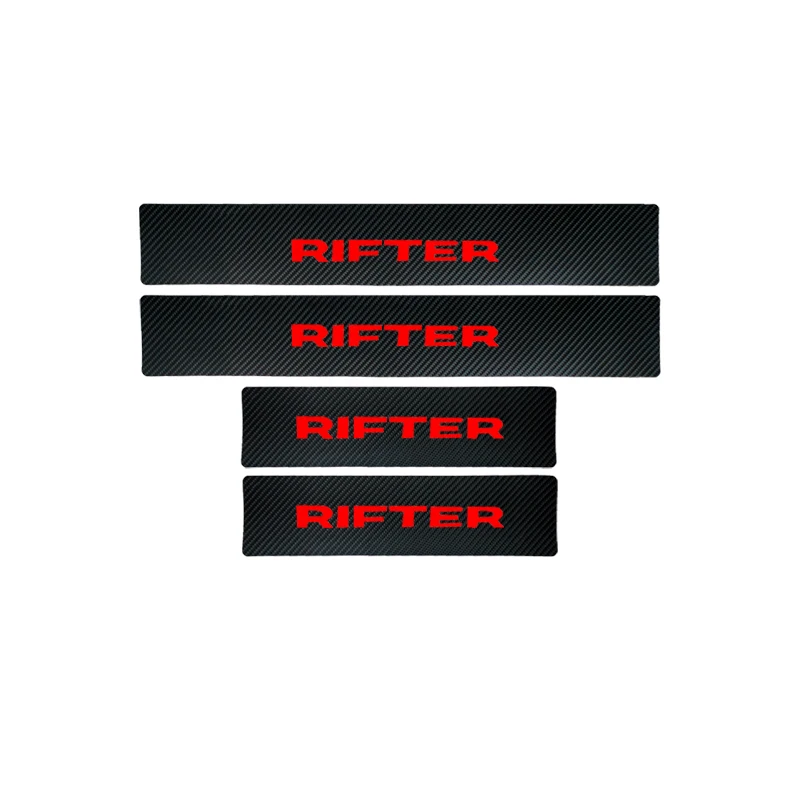 Виниловые наклейки из углеродного волокна для peugeot Rifter, защита порога автомобиля, Накладка для стайлинга автомобиля, аксессуары для автомобиля, 4 шт - Название цвета: Красный