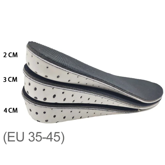 Height Increase Insole 1 Pair Hard Breathable Memory Foam Heel Lifting Inserts Shoe Lifts Shoe Pads Elevator Insoles for Unisex Full pad