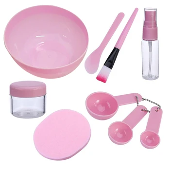 

10 Pcs DIY Facial Mask Mixing Tool Set Mask Bowl Spatula Brush Pressure Cleaning Bottle For Skin Care