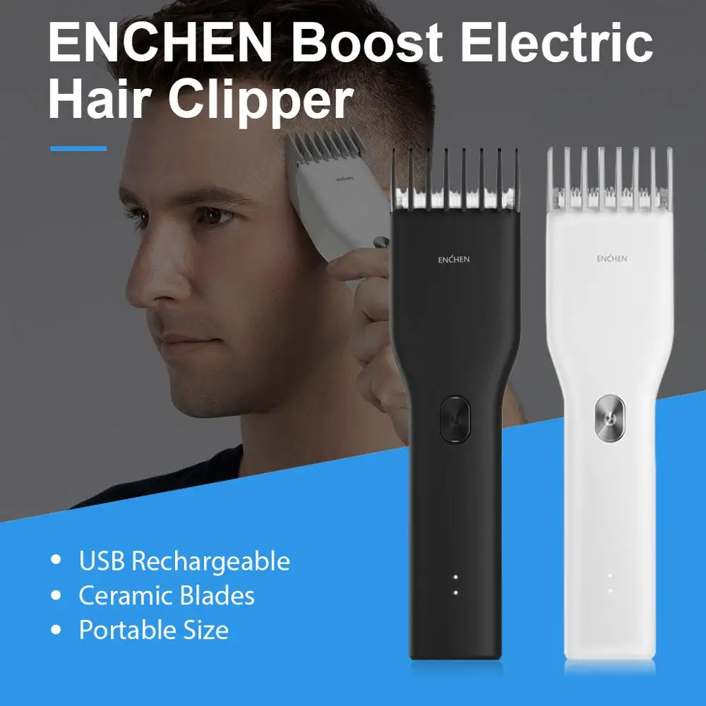 ENCHEN Мужская электрическая машинка для стрижки волос триммер бритва USB