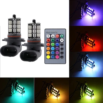 

YOLU RGB Fog Lights Bulb 12V 5050SMD Fog Light Replacement with IR Remote Control Multi-Color Fog Light Bulbs for Car Trucks