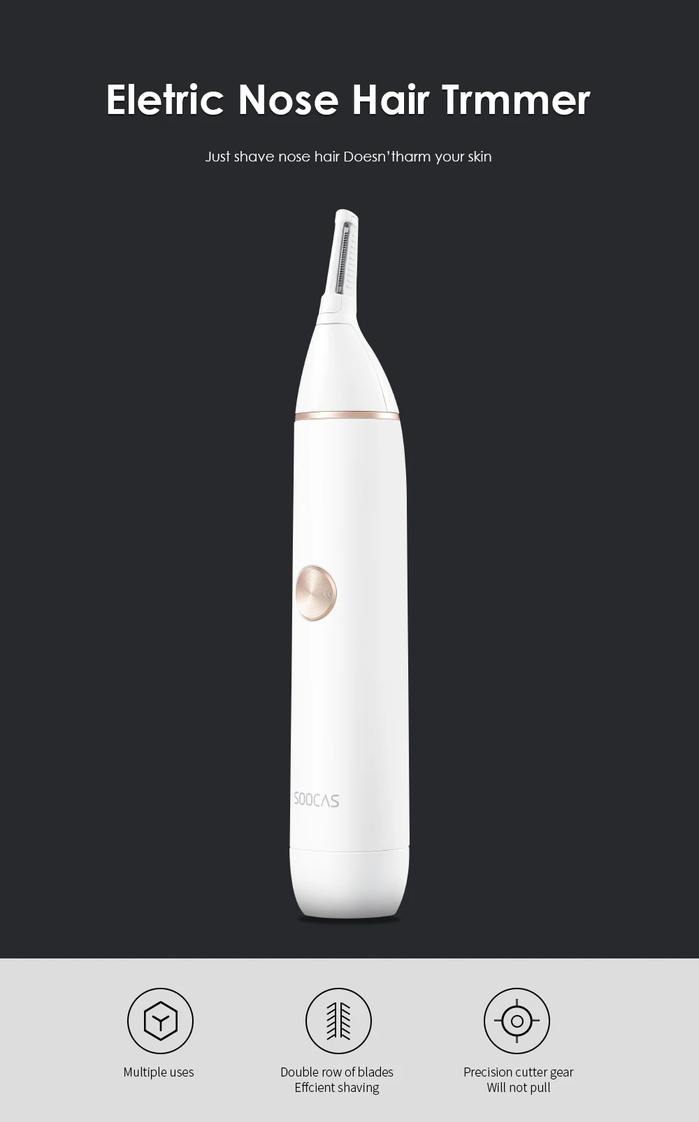 xiaomi Xiaomi N1 Portable Electric Nose Hair Trimmer Multifunctional Mini Ear Trimmers For Men Nose Hair Shaver Waterproof