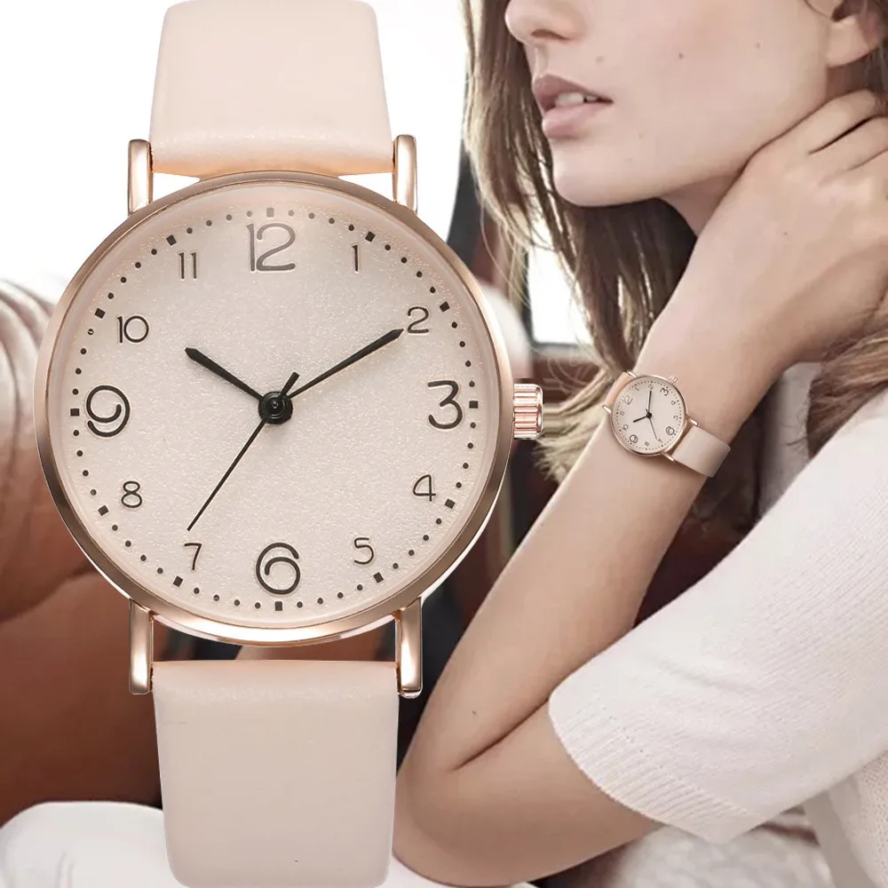 Casual Women Romantic Wrist Watch Leather Designer Ladies Clock Simple Dress Gfit Montre Femme (9)