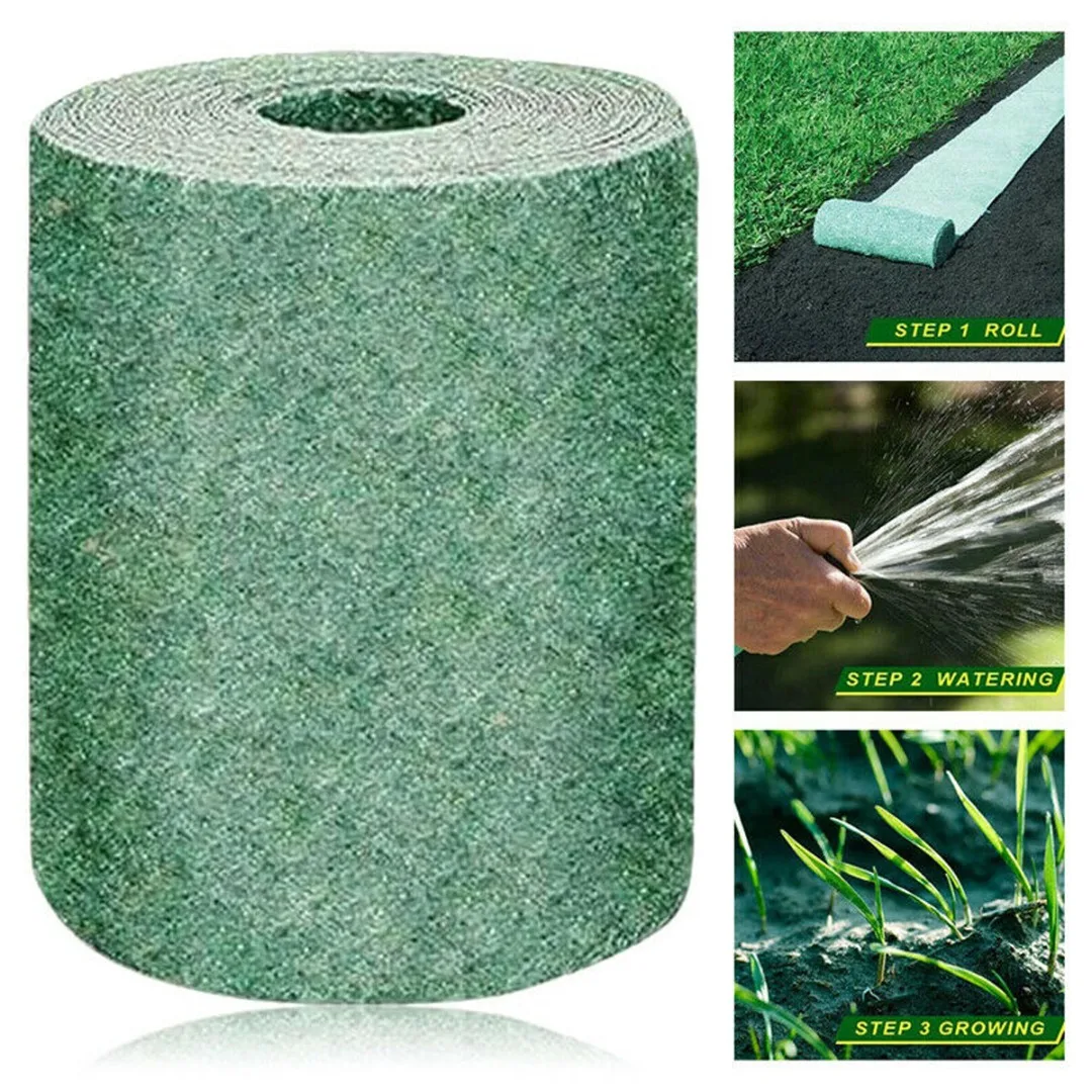 10mx2m Biodegradable Grass Seed Mat Seed Starter Mat Gardening Lawn