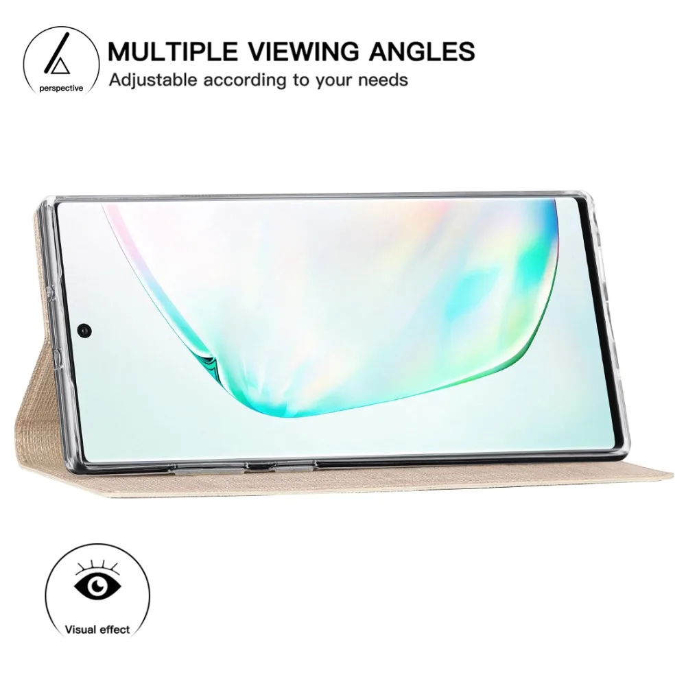 Для samsung Galaxy Note 10 Plus Чехол Кожаный Фолиант раскрывающийся чехол с подставкой и кредитными слотами для Galaxy Note 10 Plus