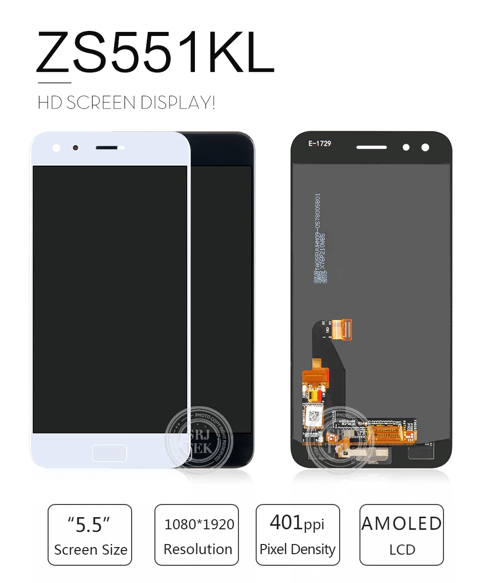 Тестирование 5,5 "для Asus ZenFone 4 Pro ZS551KL Z01G ЖК дисплей сенсорный экран панель планшета сенсор сборка телефона запчасти авто