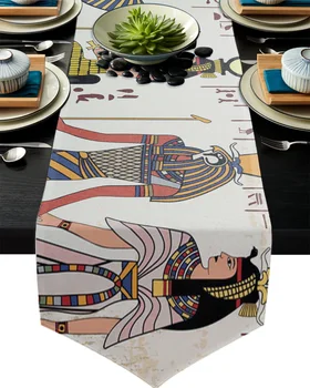 

Egyptian Mural Culture Ancient Art Table Runner Home Decor Tablecloth Table Runners for Wedding Christmas Decor for Home Table