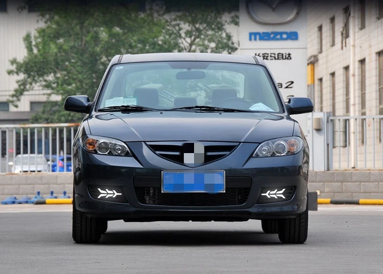 EOsuns led drl дневные ходовые огни для Mazda 3 2010-2012 с динамическим движущимся желтым поворотным сигналом и синим ночным светом