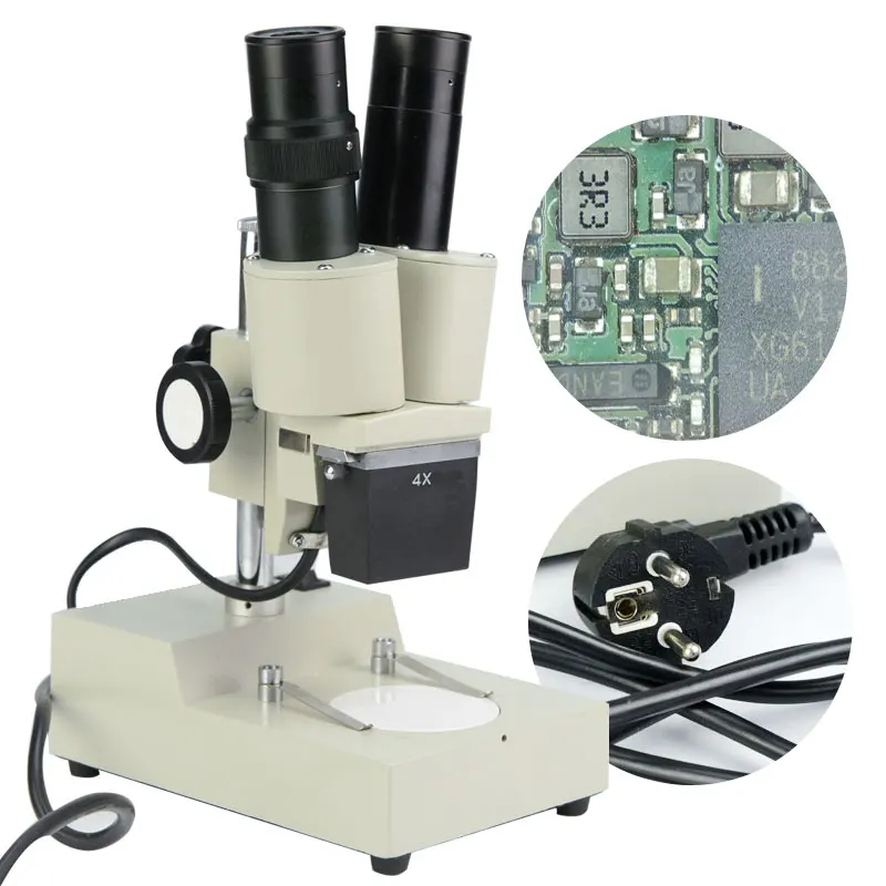 

10X 20X 30X 40X Stereo Binocular Microscope with Lamp for PCB Soldering Tool Mobile Phone Repair Mineral Watching Microscopio