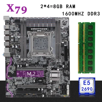 

X79 motherboard set kit X79 2.4F atx LGA 2011 with Intel Xeon E5 2690 CPU 8GB(2*4GB) 1600mhz REG ECC RAM M.2 NVME SSD