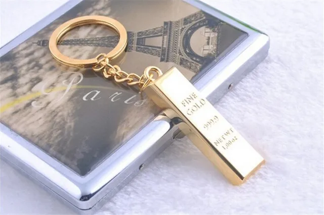 NSQFKALL Gold Bullion Gold Key Key Chain Alloy Gift Small Jewelry Bank  Chain Keychains Lanyard Leather