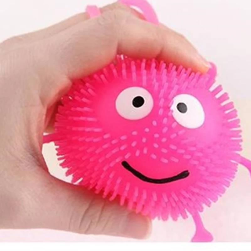 Party Decoration Flashing Fur Ball Fur face Vent BallSoft toys For ChildrenFestival AccessoriesRave Festival LED Toys (15)