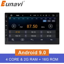 Eunavi 2G ram Android 9,0 Универсальный автомобильный аудио стерео gps навигатор двойной 2 Din 1024*600 HD Автомобильный Радио мультимедийный плеер DAB