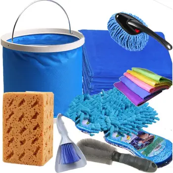 

Car Wash Cleaning Tool Kit Car Wash Supplies Bucket / Honeycomb Sponge / Wash Towel / Deer Towel / Wash Glove / Fine Fiber Mop