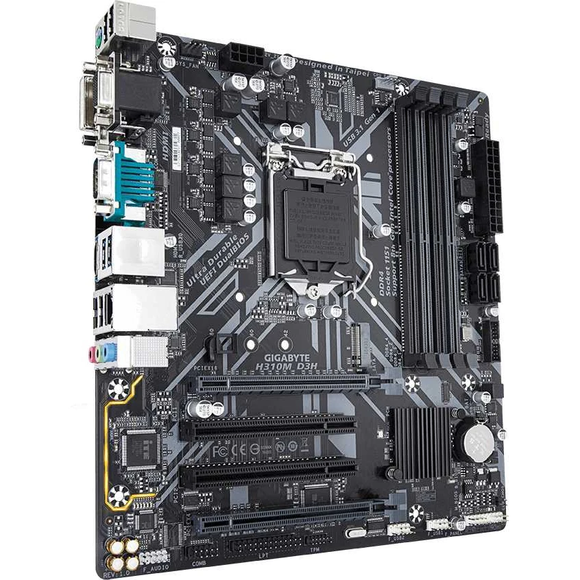 Материнская плата Gigabyte H310M D3H Soc-1151v2 Intel H310 4xDDR4 mATX AC`97 8ch(7.1) GbLAN+VGA+DVI