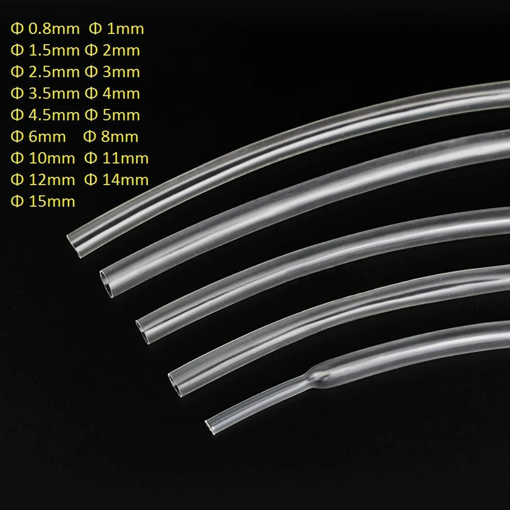 人気 おすすめ 熱収縮チューブ透明 2,3,4,5,6,7,8,15mm