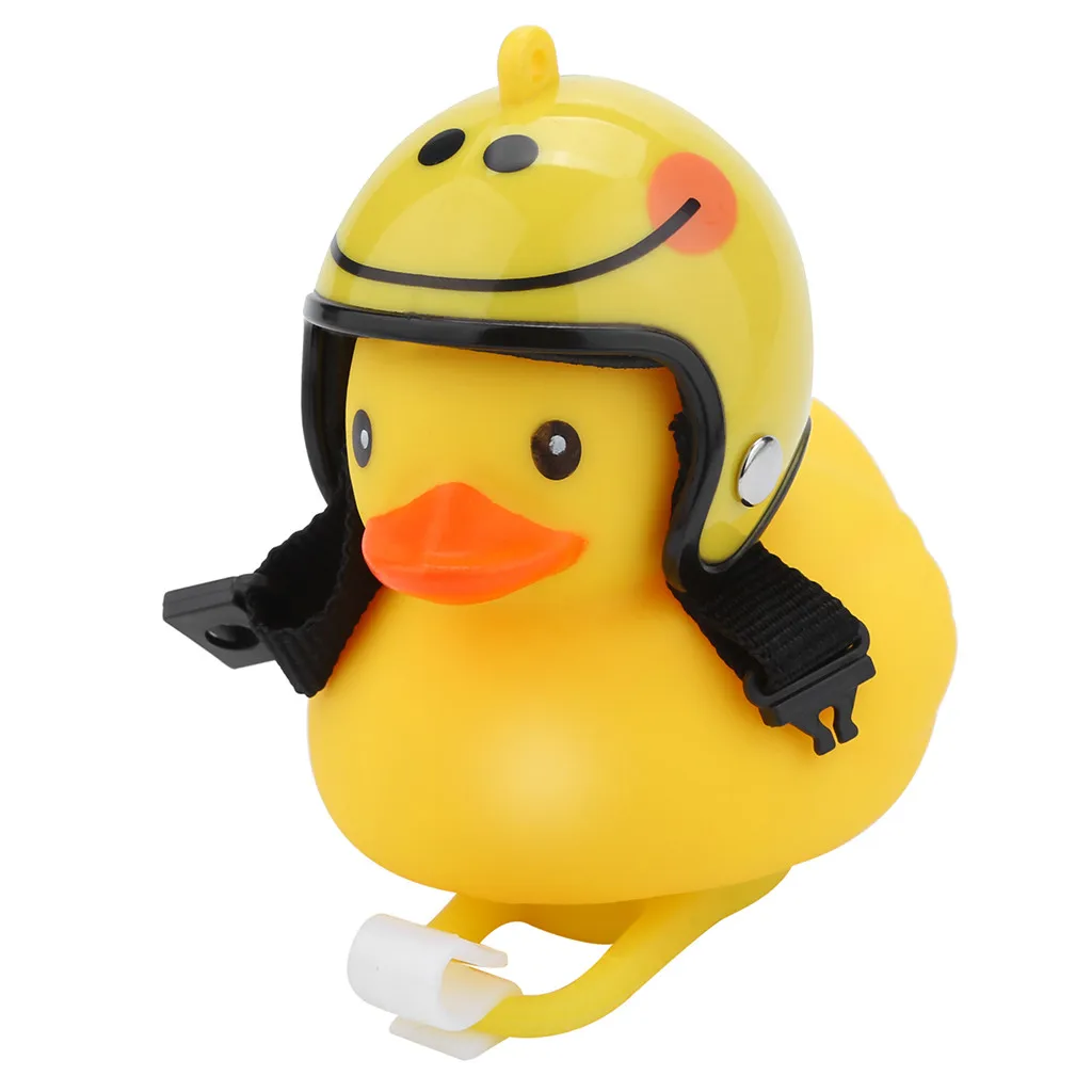 Perfect 1pc Cartoon Yellow Silica Little Duck Helmet Head Bicycle Light Shining Mountain Bike Handlebar Duck Head Light Bell Accesso#PY6 30