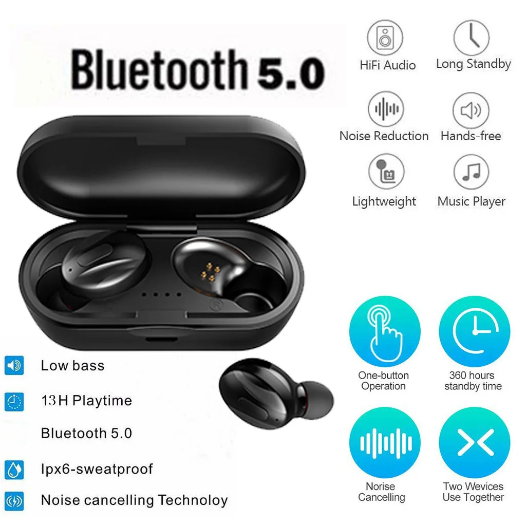 Ouhaobin Bluetooth 5,0 стерео гарнитура в Уши Беспроводные наушники вкладыши наушники для мобильных телефонов для планшета для ноутбука